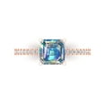 thumbnail image 2 of 1.86ct Emerald Cut Blue Natural Swiss Blue Topaz 18k White Gold Engraving Statement Bridal Wedding Halo Designer Ring Size 5.25, 2 of 7