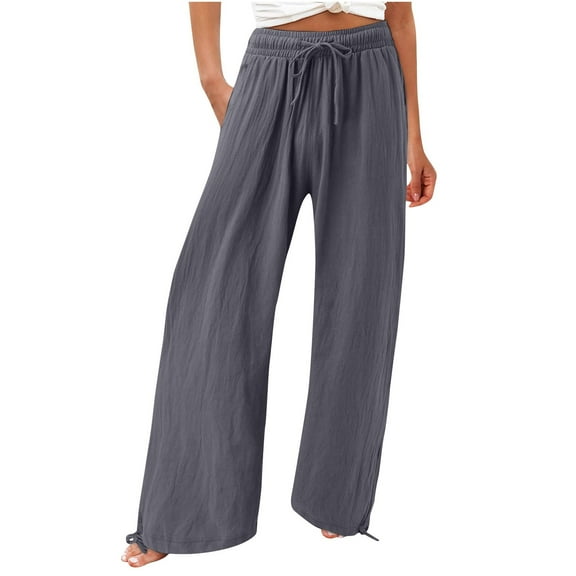 fheaev Wide Leg Pants For Women Pants Drawstring High Waist Comfy Sweatpants Casual Loose Pants With Pockets Straigh Pants Flowy Trousers