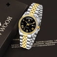 thumbnail image 6 of Men Watch Classic Analog Quartz Date Stainless Steel Milanese Mesh Band Ultra-Thin Rectangle Dial Luminous, 6 of 7
