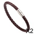 thumbnail image 1 of 2xPulsera De Cuero Trenzado Para Hombres Y Mujeres Para Viajes Día Regalo De Cumpleaños Marrón, 1 of 8