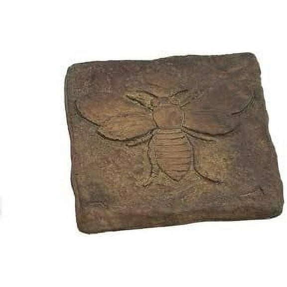 Solid Rock Stoneworks Set of 2 Bee Stepping Stone - 2" h x 12" square - Weathered Stone