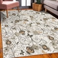 thumbnail image 3 of Floral Decorative Rug, Abstract Dreamy Illustration of Flowers and Butterflies Swirling Design Branches, Quality Carpet for Bedroom Dorm and Living Room, 6 Sizes, Dark Sepia, by Ambesonne, 3 of 4