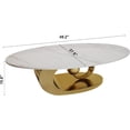 thumbnail image 2 of Oval Coffee Table for Living Room, Modern Center Table with Faux Marble Tabletop and Sculptural Stainless Steel Base, Gold+White, 2 of 8