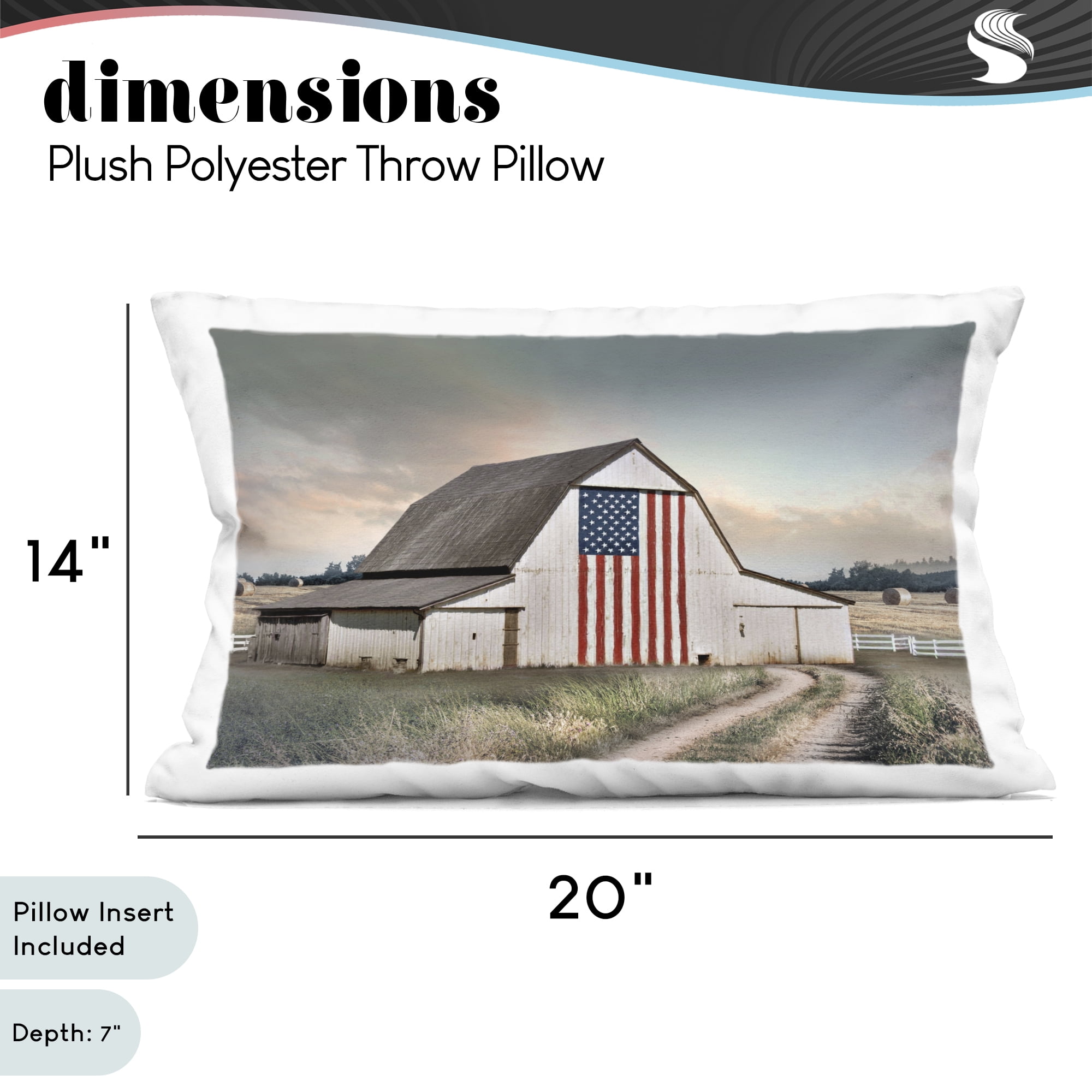 Stupell Industries Land That I Love Barn Decorative Printed Throw Pillow, design by CAD Designs, 14 x 7 x 20