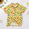 thumbnail image 5 of IDOPIP Toddler Boys Back to School Shirt First Day of Kindergarten Short Sleeve Button Down Shirt, 5 of 8