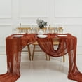 thumbnail image 6 of SouMaox Pleated Gauze Table Runner Elegant Semi Sheer Fabric Long Tablecloth Drape Ornament for Rural Wedding Banquet Party Festival Decor, 6 of 9
