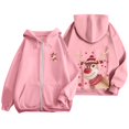 thumbnail image 4 of WILLBEST Sudadera Deportiva para Mujer Ladies' Christmas Printed Zipper Long Sleeved Pocket Adjuststring Casual Hooded Sweatshirt 2284 Grande, 4 of 8