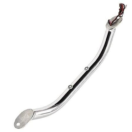 Marine City Grab Rail Handle, Polished Stainless Steel with 2 Blue LED Lights, 12-Inch, for Boats, 1-Pack