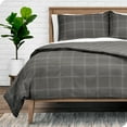 thumbnail image 2 of Bare Home Luxury Duvet Cover and Sham Set - Premium 1800 Collection - Ultra-Soft - Oversized King, Modern Plaid - Gray/White, 3-Pieces, 2 of 7