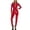 Red, variant on Women's Metallic Clubwear One Piece Long Sleeve Jumpsuit Bodycon Zipper Up Romper Suit Stretch Plus Size Cosplay Costume Black US Size-L