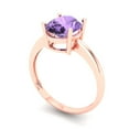 thumbnail image 2 of Clara Pucci 14K Rose Gold 2ct Alexandrite Solitaire Ring for Women, 2 of 7