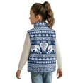 thumbnail image 2 of Xixirimido Ethnic Tribe Elephants Pattern Kids Zip-up Vest for Girls Boys Sleeveless Fleece Vest with Pockets Stand Collar Jacket Kids Fall Winter Outwear for 4T, 2 of 7