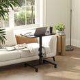 thumbnail image 2 of HOMCOM Standing Desk Mobile Overbed Table with Wheels, Black Wood Grain, 2 of 10