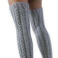 thumbnail image 4 of Dyfzdhu High Stockings For Womens Cable Knit Extra Long Boot Socks Over Knee Thigh Stocking Leg Thermalers, 4 of 4