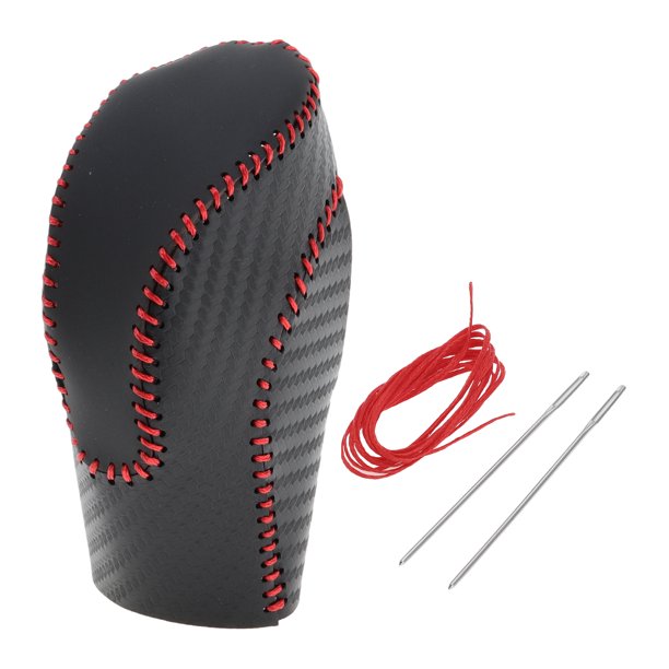 Cubierta de Pomo de Cambio Antideslizante Unique Bargains para Subaru Forester 2018-2023 en Cuero Sintético Rojo Carbono Negro