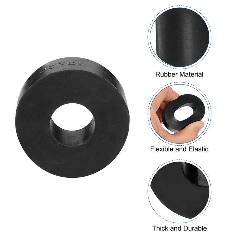 Uxcell 8Pack 2" OD x 3/4" ID x 3/4" Thickness Rubber Washers Round Rubber Spacer