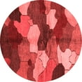 thumbnail image 1 of Ahgly Company Machine Washable Indoor Round Abstract Red Modern Area Rugs, 8' Round, 1 of 4