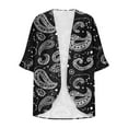 thumbnail image 4 of JURANMO Today's Sales of The Day! Womens Kimono Cardigans 2025 Summer Boho Printed Loose Lightweight Cover Up Shrugs Casual Plus Size Tops 3/4 Sleeve Outfits Multicolor XL, 4 of 6