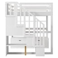 thumbnail image 6 of Harper & Bright Designs Full Size Loft Bed with Stairs and Desk, Wood Loft Beds Frame with Storage Drawers and Bookcase Shelves for Adults, White, 6 of 13