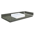 thumbnail image 1 of Transolid VT60.5x22-1RV-4T-A-W-1 60.5 in. D Quartz Vessel Vanity Top with Single Hole and Rectangular Vessel Sink, Greystone, 1 of 6