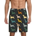 thumbnail image 1 of Balery Plaid Dachshund Pantalones cortos de pijama de punto de algodón para hombre con cinturilla y bolsillos-X-Large, 1 of 6