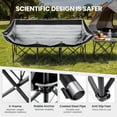 thumbnail image 4 of Slsy 3 Person Camping Chair, Oversized Folding Triple Chair with Cup Holders & Side Pocket, 990 LBS Heavy-Duty Portable Outdoor Chair for Camping, Picnic, Lawn, 4 of 9