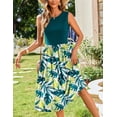 thumbnail image 4 of Vestido midi Zeagoo sin mangas con estampado floral para mujer, 4 of 8