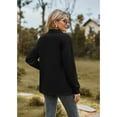 thumbnail image 4 of XCHQRTI Women V Neck Blouse Turndown Collar Long Sleeve Shirts with Buttons Fall Clothes Ladies Tops, 4 of 8
