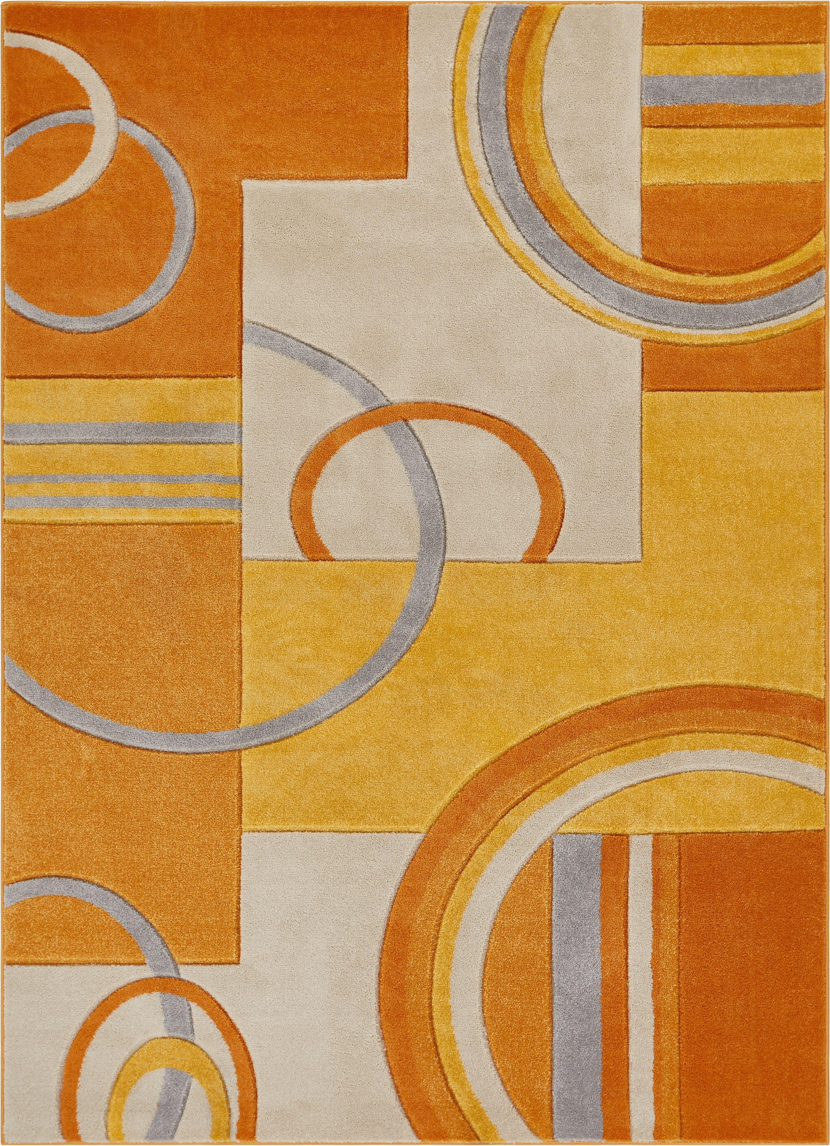 Well Woven Ruby Galaxy Waves Modern Geometric Orange 5'3" x 7'3" Area Rug