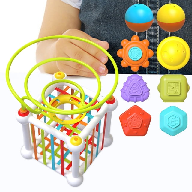 Bloques Clasificador de formas sensoriales CUTICAT Montessori 10 piezas