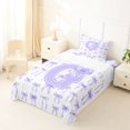 thumbnail image 5 of Manfei Purple Bow Tie Twin Sheet Sets For Girls,Letter G Initial Print Bedding For Kids,3pcs, 5 of 6