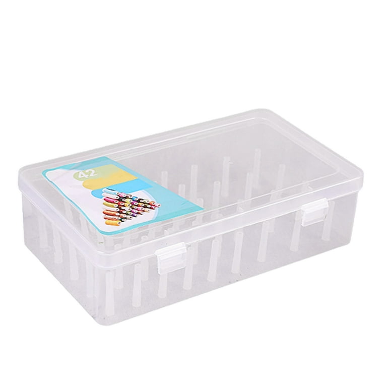 Walbest 42 Slots Large Capacity Sewing Thread Holder for Spools of Thread, Fishing  Line Sorting Box, Empty Thread Storage Box, Sewing Yarn Spools Container  Storage Case 