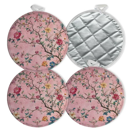 

4 PCS Pot Holders for Kitchen Potholders Sets with Hook for Oven Cooking Baking Charming Flower - Laden Branches