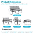 thumbnail image 6 of Sweecci 6 Piece Aluminum Patio Furniture Set with 5.1" Thick Cushions, Patio Conversation Sets with Ottomans, 3.3" Wide Armrests Outdoor Sectional Sofa Set for Porch, Backyard, Balcony,Gray, 6 of 9