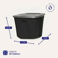 thumbnail image 4 of Homz 6618BKTS.08 18 Gallon Durable Molded Plastic Storage Bin w/ Lid, Black/Gray, 4 of 11