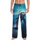 thumbnail image 1 of Fotbe Ice Blue Ocean Cute Dolphin Pantalones de Pijama para Hombre, Pantalones de Dormir, Pantalones de Casa con Cintura Ajustable y Bolsillos-Large, 1 of 6