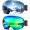 Silvery/Green, variant on [Double Pack]Unisex Cool Ski Goggles, Ultra-light PC Lenses, Must-have for Winter Days, Colorful Lens Options, Adjustable Wear, Suitable for Skating and Skiing Enthusiasts