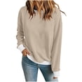 thumbnail image 3 of Chiccall Women's Fleece Crewneck Sweatshirt, Long Sleeve Loose Fit Pullover Casual Tops for Women, 3 of 9