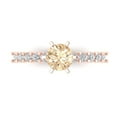 thumbnail image 2 of 1.05ct round cut brown natural morganite 18k rose gold Bridal Wedding Engagement Promise Anniversary Ring for Women size 9.75, 2 of 7