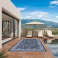 thumbnail image 2 of Navy Blue Floral Boho Outdoor Rug 3x5 Ft, Non Slip Washable Area Rug, Ethnic Tribe Abstract Art Flower Patio Rugs Carpet Runner, Large Floor Mat for Indoor/Outdoor Deck Porch Camping, 2 of 8