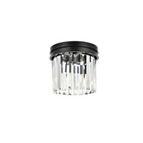 Sydney 3 light Matte Black Flush Mount Clear Royal Cut Crystal
