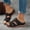 Black, variant on Women's Wedge Sandals Fashion Casual Summer Slip on Slippers Solid Color Hollow-Out Fish Mouth Sandals Breathable Thick Soled Wedge Heeled Slippers