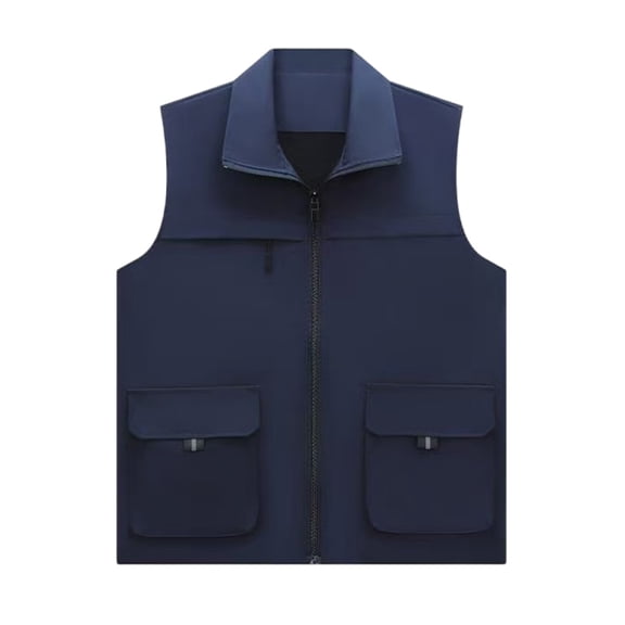 Riecok Outdoor Vest for Women with Multi Pockets Lapel Breathable Lightweight Sleeveless Jackets Zip up Photo Travel Outerwear