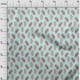 thumbnail image 2 of oneOone Cotton Poplin Baby Blue Fabric Floral Block Dress Material Fabric Print Fabric By The Yard 56 Inch Wide, 2 of 4