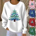 thumbnail image 1 of Yteetum Chandails en Molleton de Noël pour Femmes, Col Rond, Tricot Côtelé, Chandail Sans Capuche, Imprimé Graphique, Manches Longues, 1 of 5