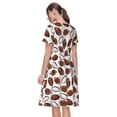 thumbnail image 2 of Bixox Robe d'Été à Manches Courtes pour Femmes Robe Ample Longueur Genou avec Poches-Football, 2 of 7