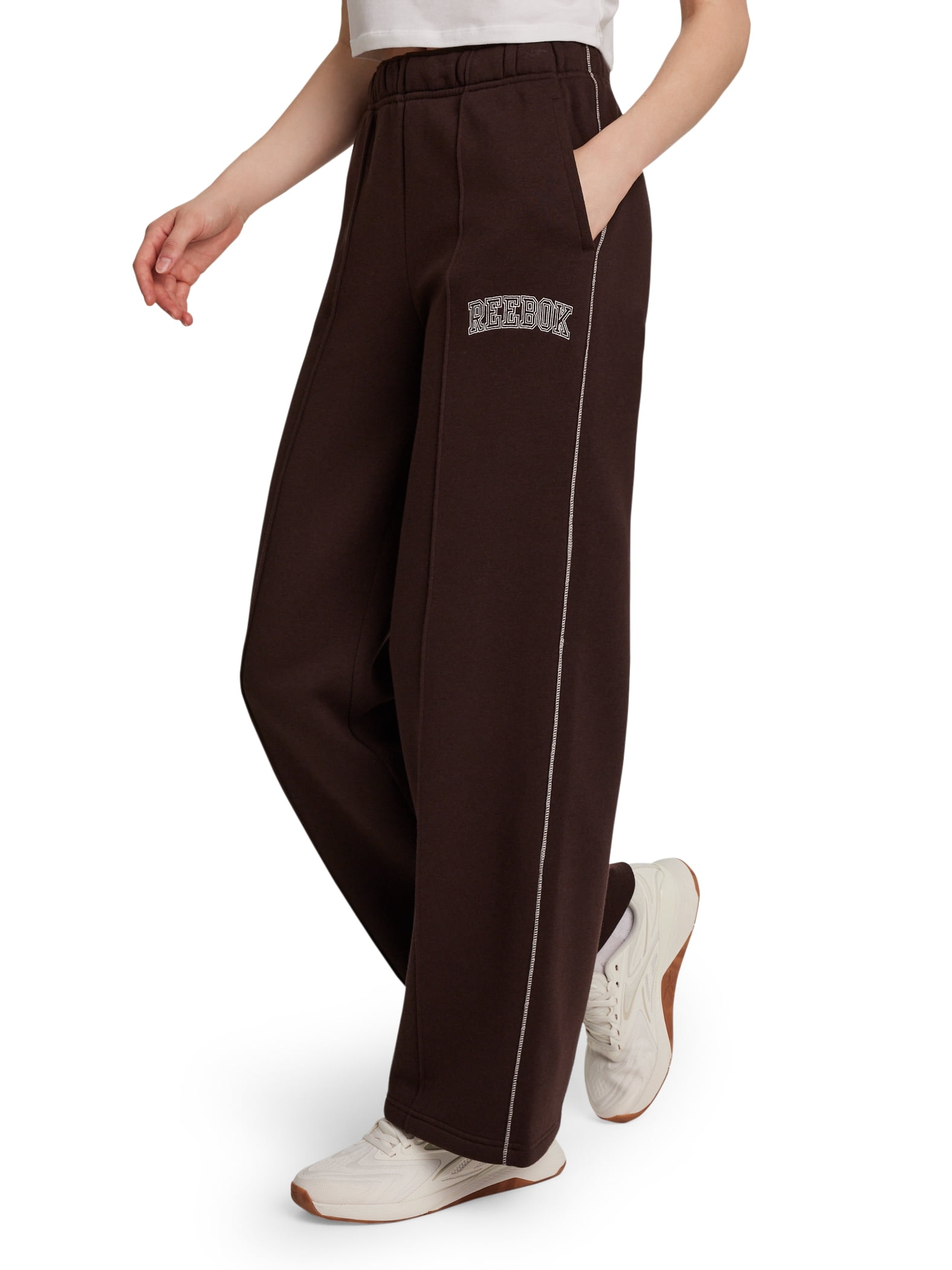 Reebok Women's Game Day Fleece Contrast Stitch Wide Leg Pant, Sizes XS-4X