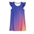 thumbnail image 2 of Baby Summer Girl's Cute Gradient Round Neck Flying Sleeve Dress Dress Girl Girls Dress Shirt, 2 of 4
