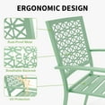 thumbnail image 6 of Towallmark 3 Piece Outdoor Bistro Set,Stackable Modern Steel Furniture for Porch,Metal Table with 2 Chairs for Indoor Outdoor Backyard,Deck,Balcony,Pool,Green, 6 of 8