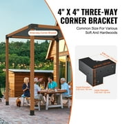 SKYSHALO 4x4 Pergola Bracket Kit 3-Way Woodworks DIY Post for Gazebos 4 pcs